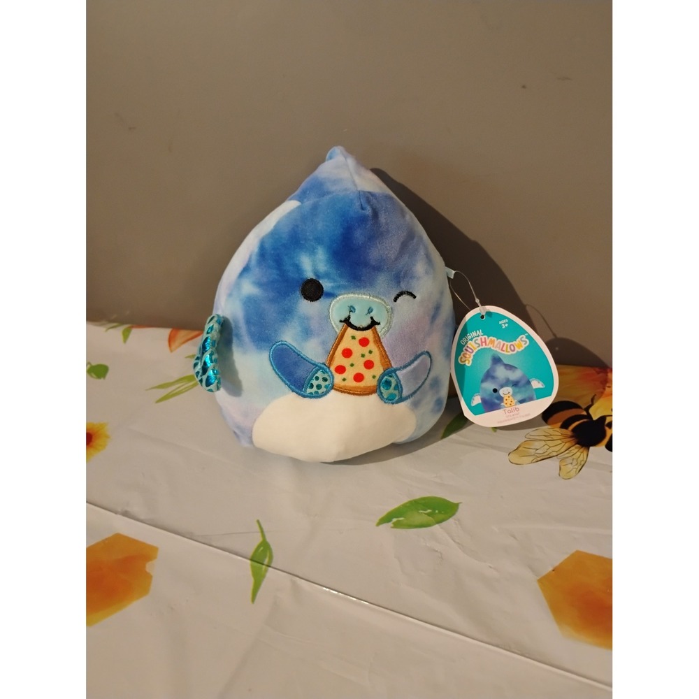 Squishmallows Talib Blue Tie Dye Shark with Pizza 7 Inch Plush Kellytoy NWT